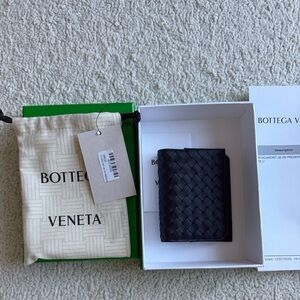Bottega Veneta navy card case wallet